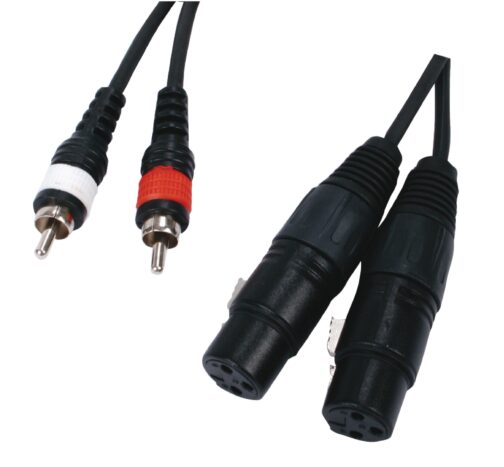 Câble audio stéréo 2x RCA mâle - 2x XLR 3 broches femelle 1,50 m Noir