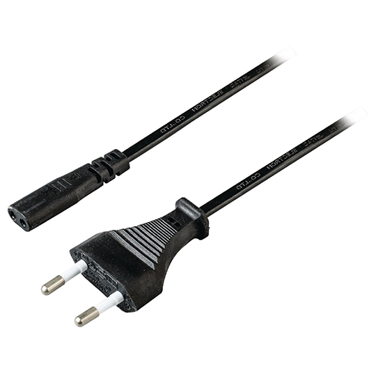 Câble d'alimentation Euro M - C1 Euro Mâle - IEC-320-C1 5.00 m Noir