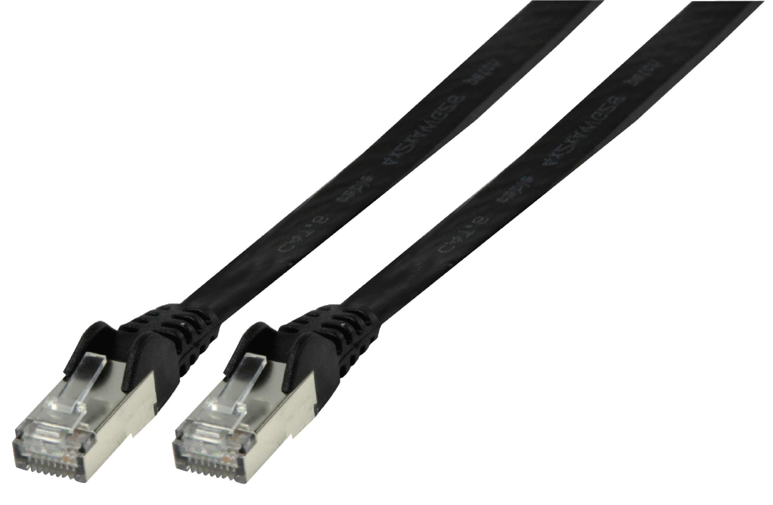 câble réseau CAT6 FTP plat cuivre noir 10 mètres noir