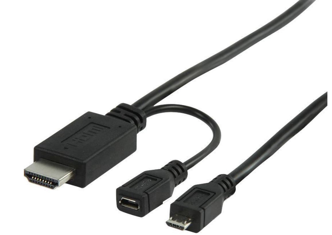 Cable MHL HDMI à Micro USB- 1 m- Noir-Valueline