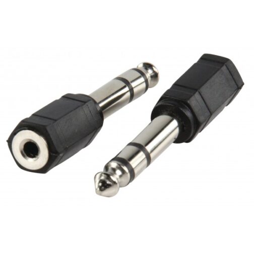 Adaptateur Jack 6.35 mâle stereo - Jack 3.5 femelle stereo - Plastique